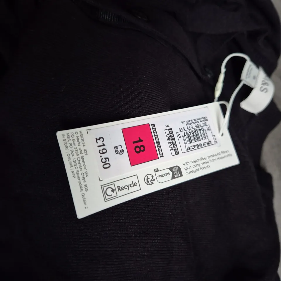 M&S BLACK CARDIGAN – VISCOSE RICH, WOMEN'S KNITWEAR SIZE 18