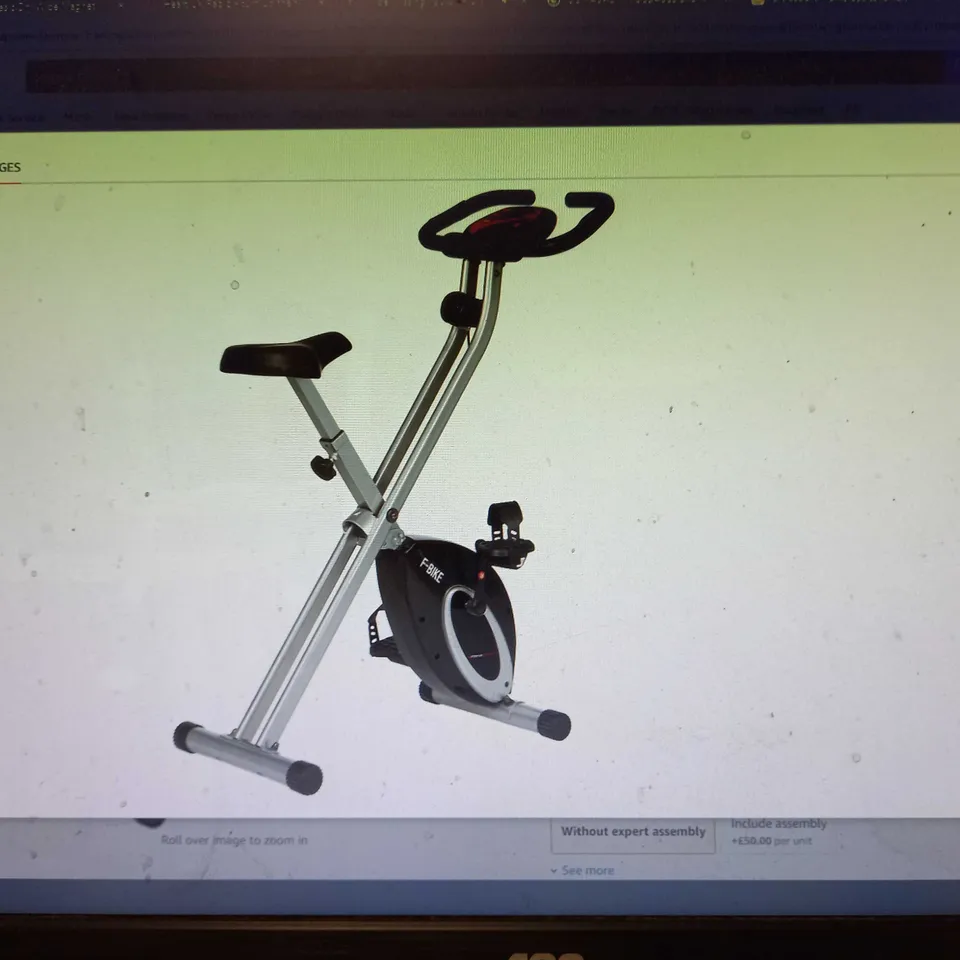 ULTRASPORT FOLDABLE EXERCISE BIKE WITH HAND PULSE SENSORS - BLACK AND SILVER - COLLECTION ONLY - ASSEMBLY REQUIRED
