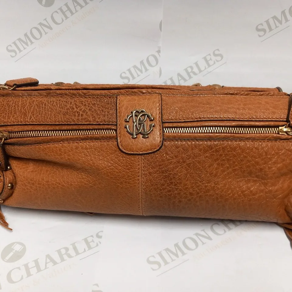 ROBERTO CAVALLI COGNAC LEATHER BAG