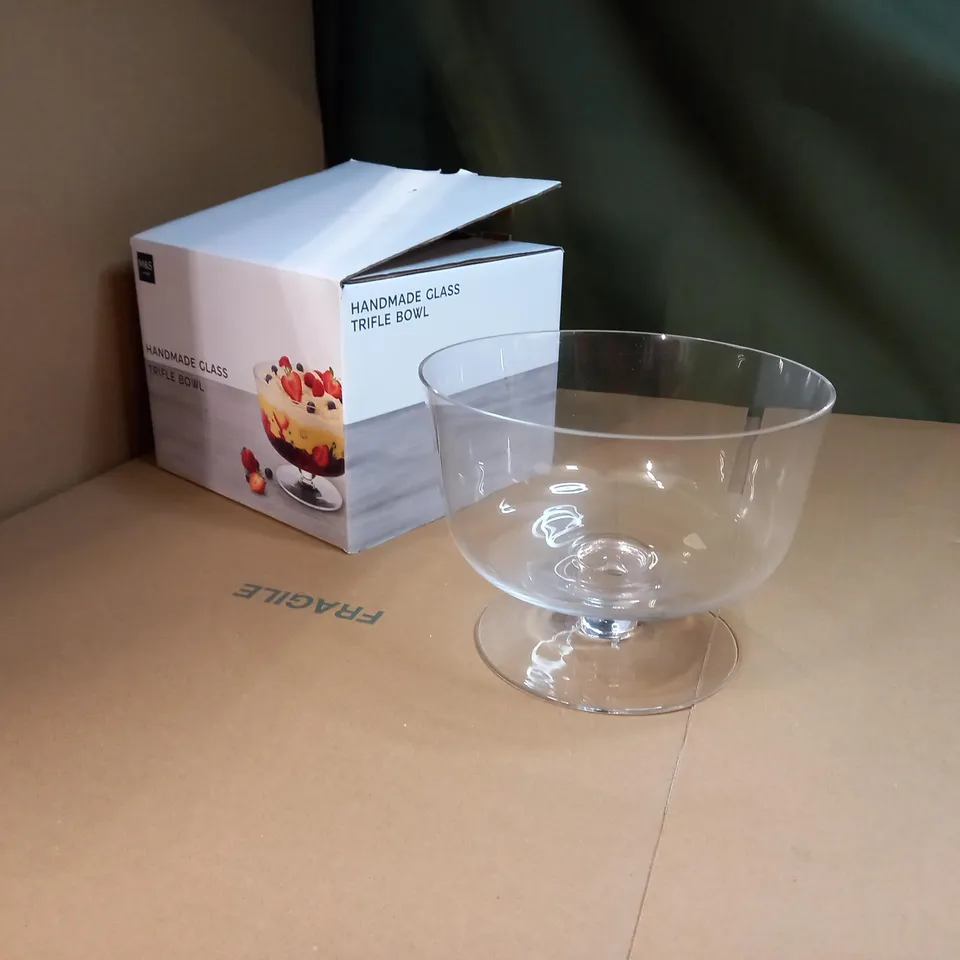 BOXED HANDMADE GLASS TRIFLE BOWL