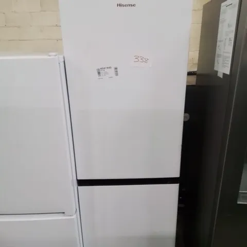 HISENSE RB327N4BWE 55CM FREESTANDING 50/50 FRIDGE FREEZER - 256 LITRE CAPACITY - TOTAL NO FROST -LED LIGHT - REVERSIBLE DOOR - SILVER - E RATED, H182.4 X W55 X D56.2 (CM) [ENERGY CLASS E]