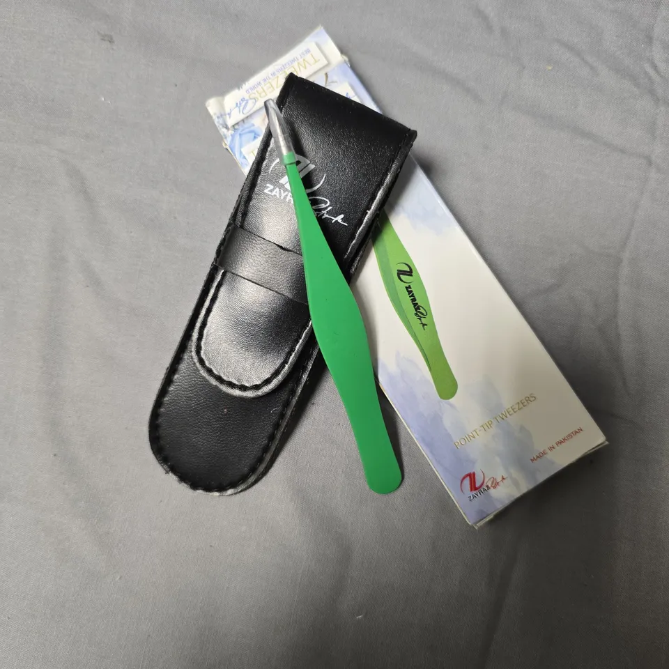 ZAYRA POINT-TIP TWEEZERS - GREEN - APPROXIMATELY 34 PCS 