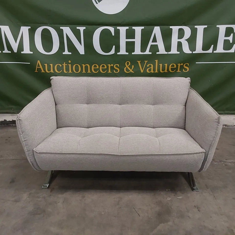 QUALITY DESIGNER ITALIAN MADE SEVILLE FABRIC UPHOLSTERED 2 SEATER LOVESEAT SOFA