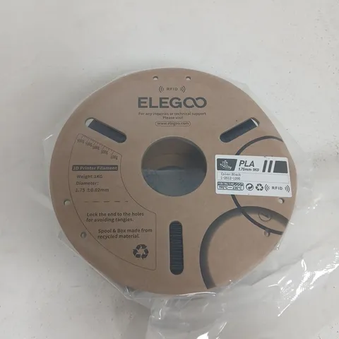 A 1KG SPOOL OF ELEGOO BRAND PLA 3D PRINTER FILAMENT.