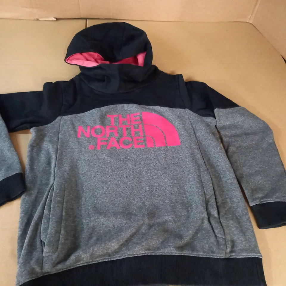THE NORTH FACE GIRLS GREY/BLACK HOODIES - M