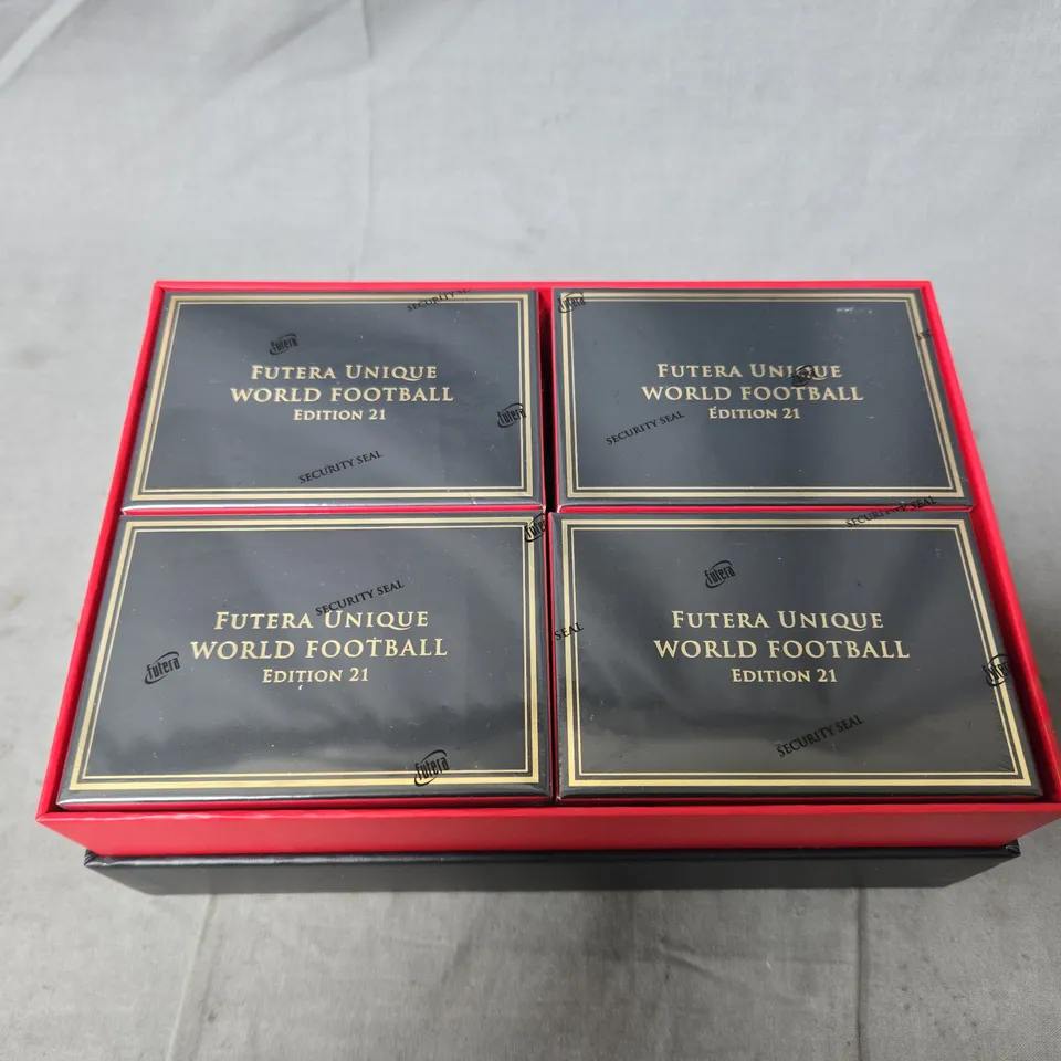FUTERA UNIQUE WORLD FOOTBALL EDITION 21 COLLECTOR BOX (4 PACKS) – SPORTS MEMORABILIA