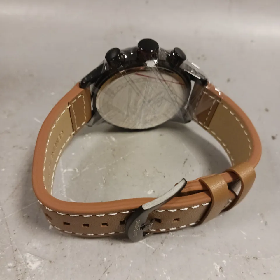 MENS LOUIS LACOMBE CHRONGRAPH WATCH – 3 SUB DIALS – SOFT TOUCH STRAP