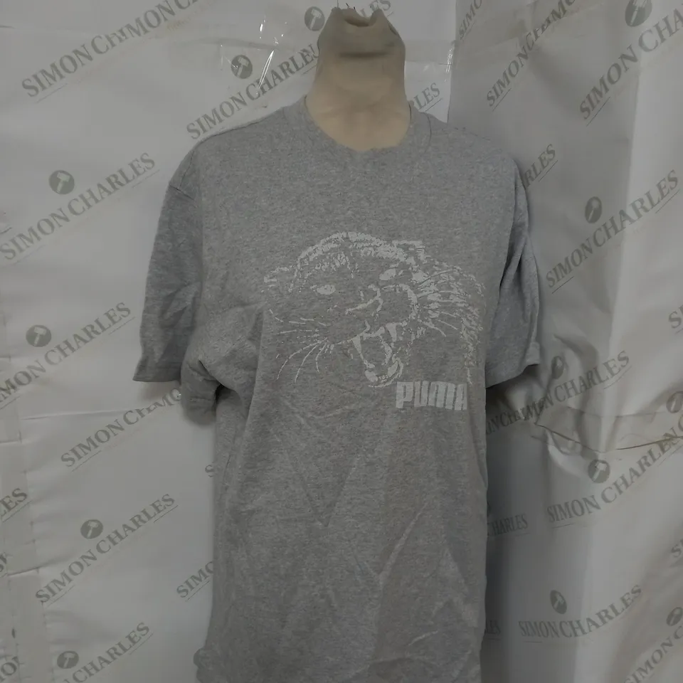 PUMA X NOAH GRAPHIC TEE IN LIGHT GREY HEATHER SIZE M