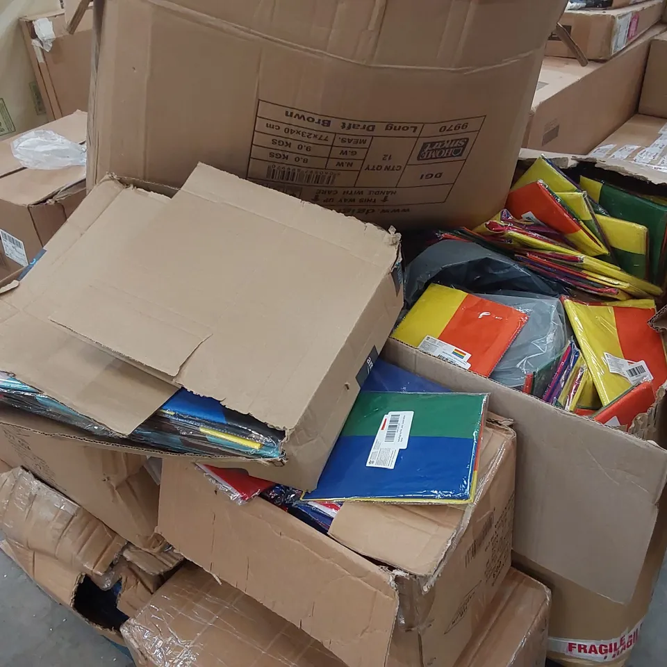 PALLET OF ASSORTED HOUSEHOLD GOODS AND PRODUCTS TO INCLUDE; A LARGE QUANTITY OF FLAGS, COAT HANGERS, INSECT WINDOW MESH ETC 