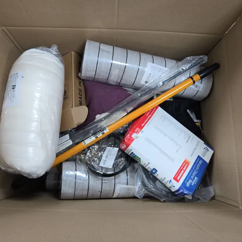 APPROXIMATELY 15 ASSORTED HOUSEHOLD PRODUCTS TO INCLUDE KNIFE SHARPENING STRIP, THROWS AND WALLPAPER