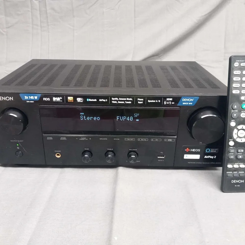 DENON DRA800 BLACK NETWORK/WIRELESS HIFI STEREO RECEIVER,WITH BLUETOOTH, AIRPLAY, ALEXA, GOOGLE