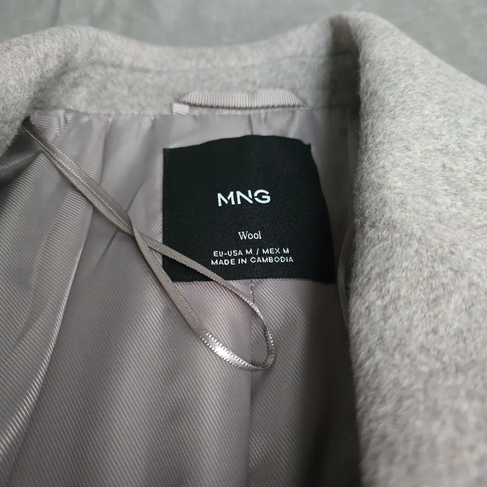 MANGO MNG WOOL COAT – GREY, DOUBLE-BREASTED, SIZE M
