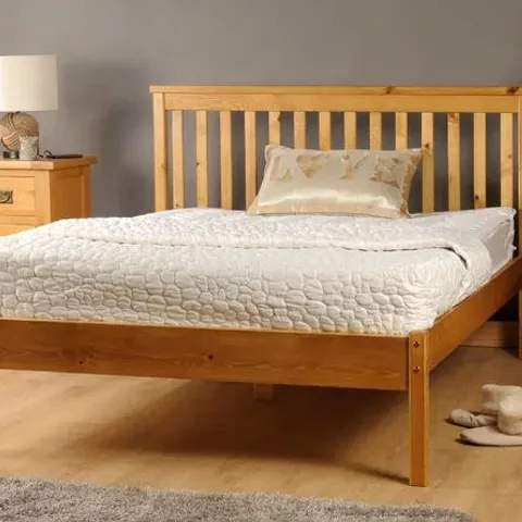 BOXED JACLIN KINGSIZE CARAMEL BED FRAME 
