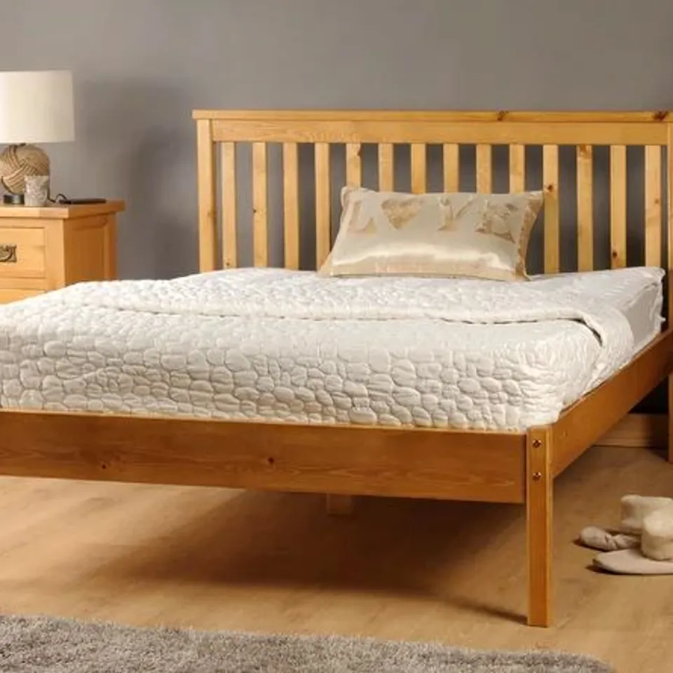 BOXED JACLIN KINGSIZE CARAMEL BED FRAME 