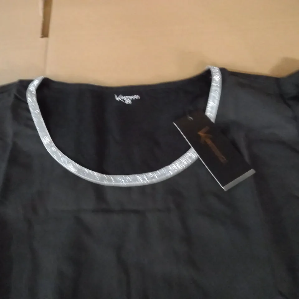 BRAND NEW KINTSUGI CROPPED BLACK TOP WITH BATWING SLEEVES AND HIDDEN SIDE ZIP - 20