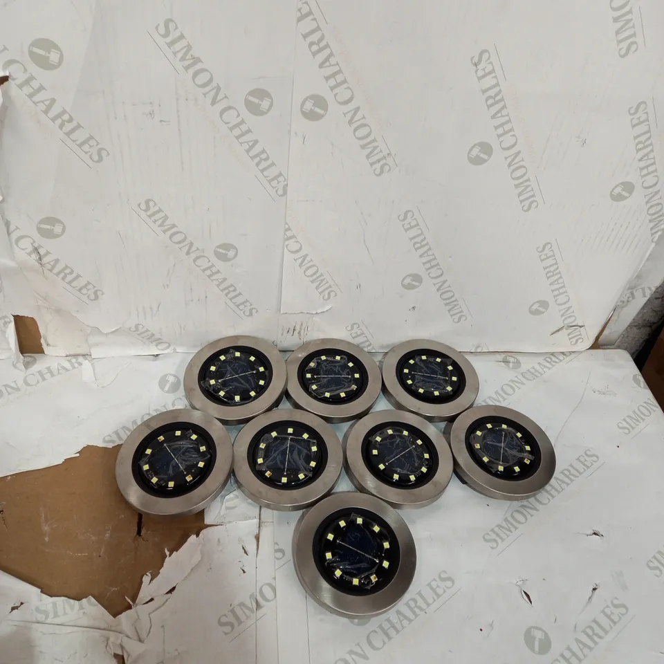 OUTLET BELL & HOWELL SET OF SWIVEL SOLAR DISK LIGHTS SILVER