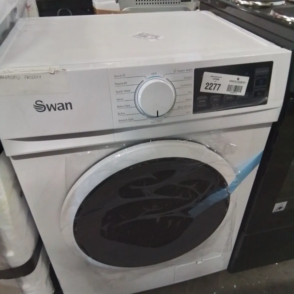 BOXED SWAN 8KG LOAD, 1400 SPIN FREESTANDING WASHING MACHINE - WHITE