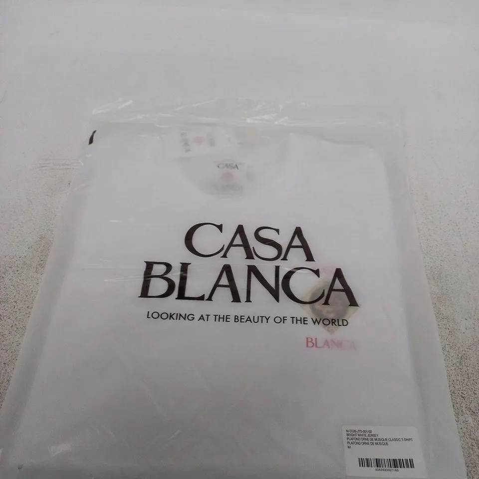 CASA BLANCA BRIGHT WHITE JERSEY CLASSIC T-SHIRT – M