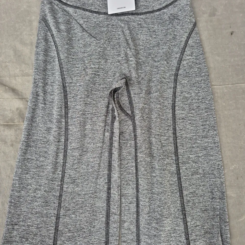 GYM SHARK MARL FLARE LEGGINGS IN GREY SIZE SMALL