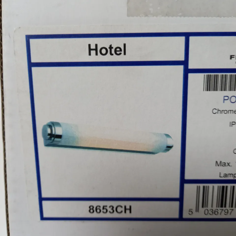 BOXED FIRSTLIGHT HOTEL 1 LIGHT BATHROOM WALL LIGHT CHROME WHITE