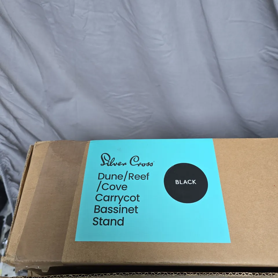 SILVER CROSS CARRYCOT BASSINET STAND – BLACK (DUNE/REEF/COVE) – BOXED