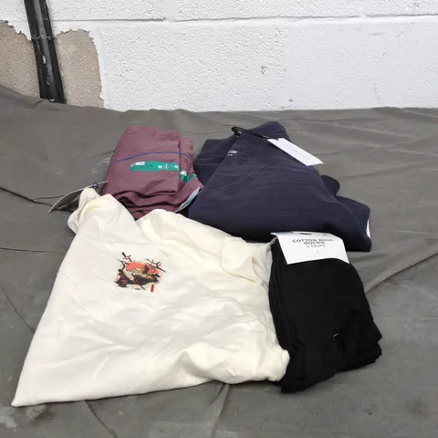 BOX OF APPROXIMATELY 20 ASSORTED CLOTHING ITEMS TO INCLUDE JACK & JONES T SHIRT, OSAKA PEOPLE JUMPER, SOCKS, PRIMARK T SHIRTS ETC