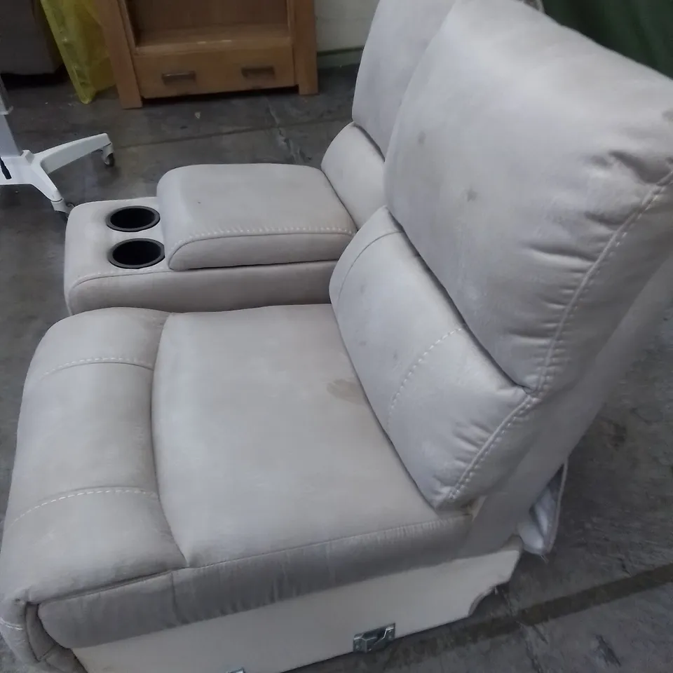 DESIGNER MADRID ARMLESS UNIT NAPPA AIR FABRIC IN BIEGE WITH MATCHING SEAT UNIT
