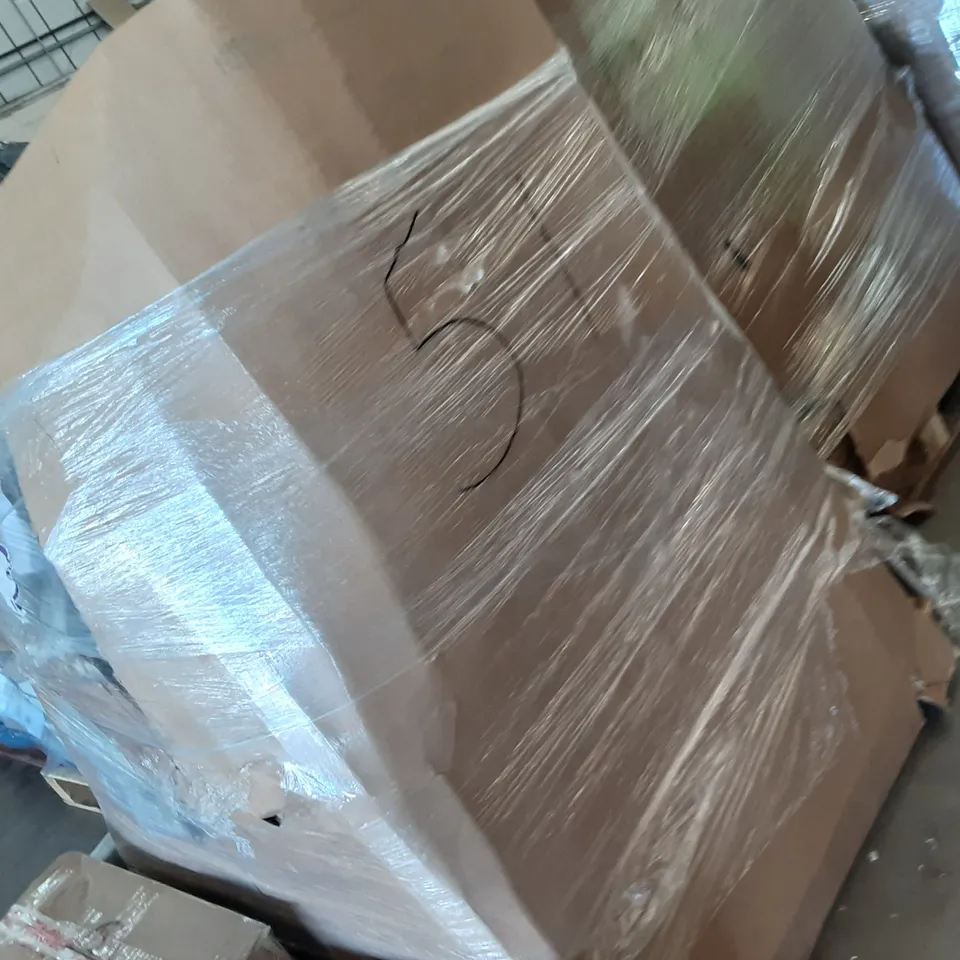 PALLET OF ASSORTED PRODUCTS TO INCLUDE PLAY HAHA, FURWOO OFFICE STOOL, RIO ROLLER ROLLER SKATES, DONYER POWER ELECTRIC PATIO HEATER, INDOOR/OUTDOOR PATIO MAT, CHICCO MIINIMO BABY STROLLER
