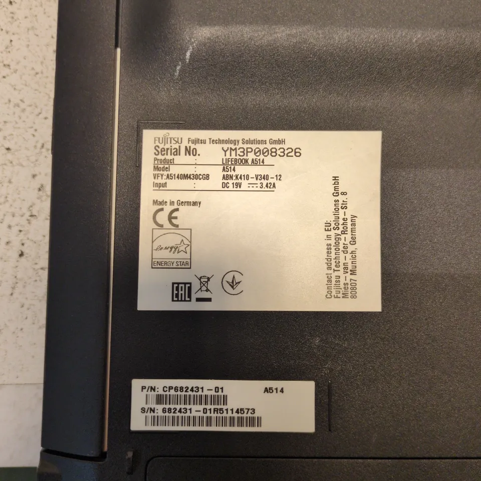 FUJITSU LIFEBOOK A514 LAPTOP – INTEL CORE I3