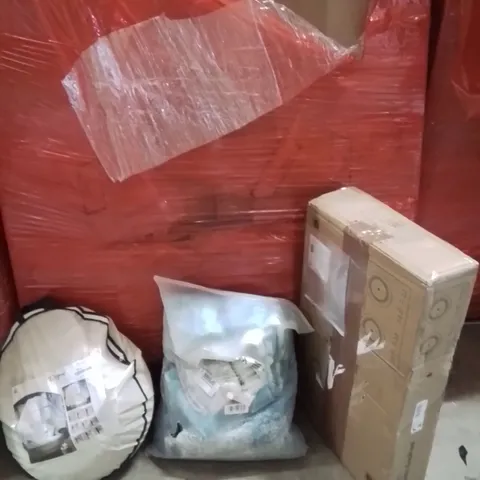 PALLET OF ASSORTED HOUSEHOLD GOODS AND PRODUCTS TO INCLUDE;TENT,AREA RUG,INFRARED COOKER