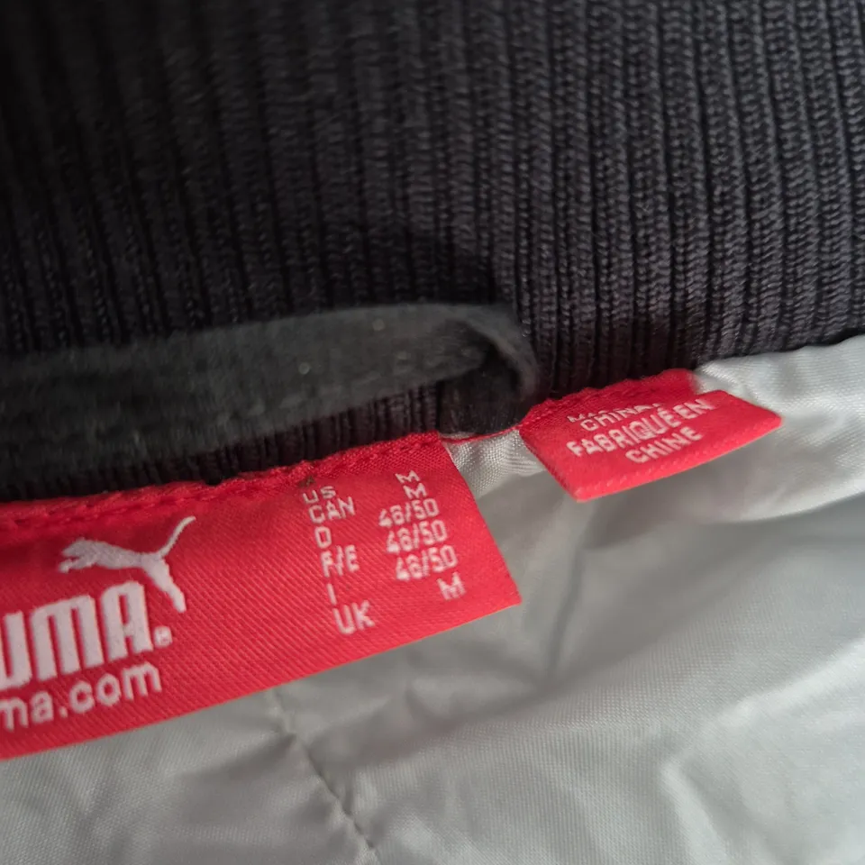 PUMA MEN'S QUILTED BOMBER JACKET – BLACK, SIZE M (UK M)