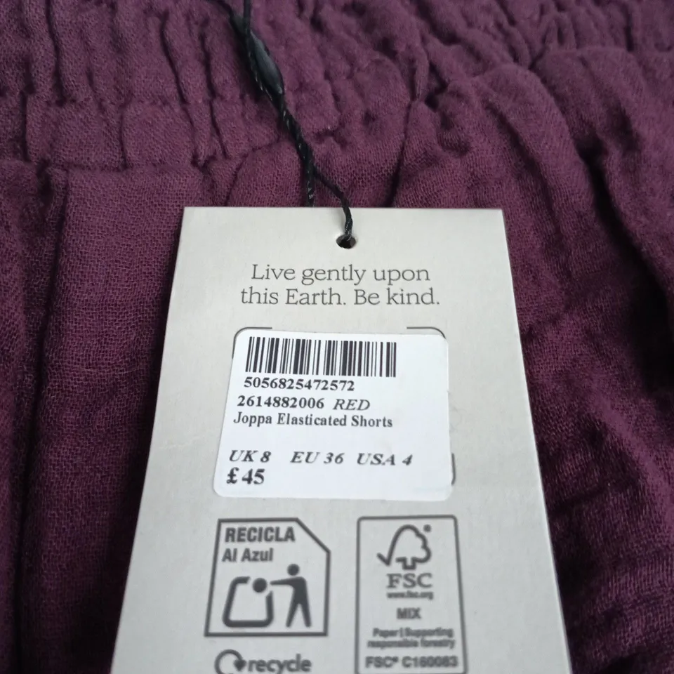 NOBODY'S CHILD JOPPA ELASTICATED SHORTS - UK 8