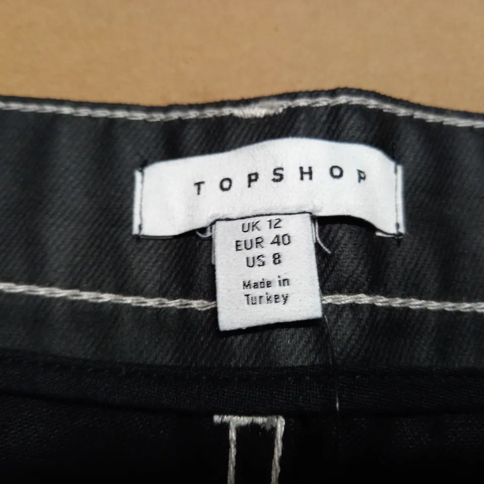 TOPSHOP WESTERN STYLE BLACK SKIRT - SIZE 12