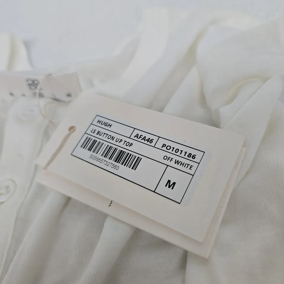 33MM - OFF-WHITE BUTTON-UP TOP – WHITE, UK M