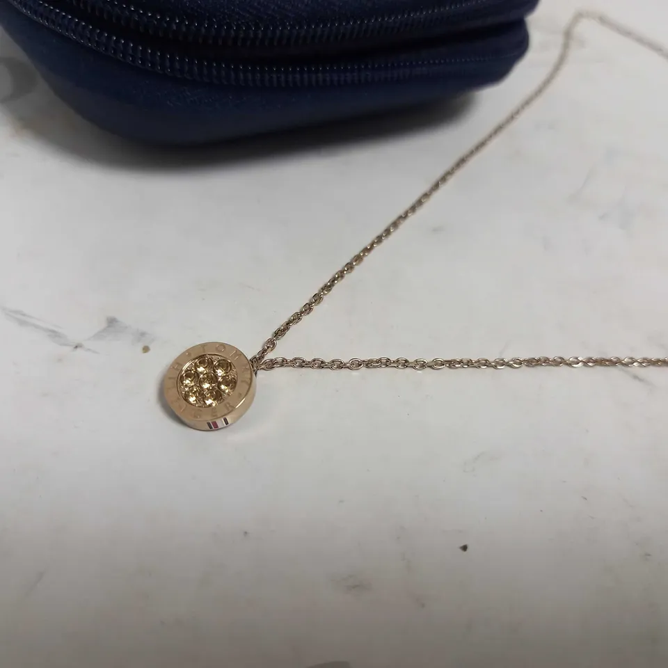TOMMY HILFIGER GOLD TONE MULTI CRYSTAL NECKLACE RRP £59