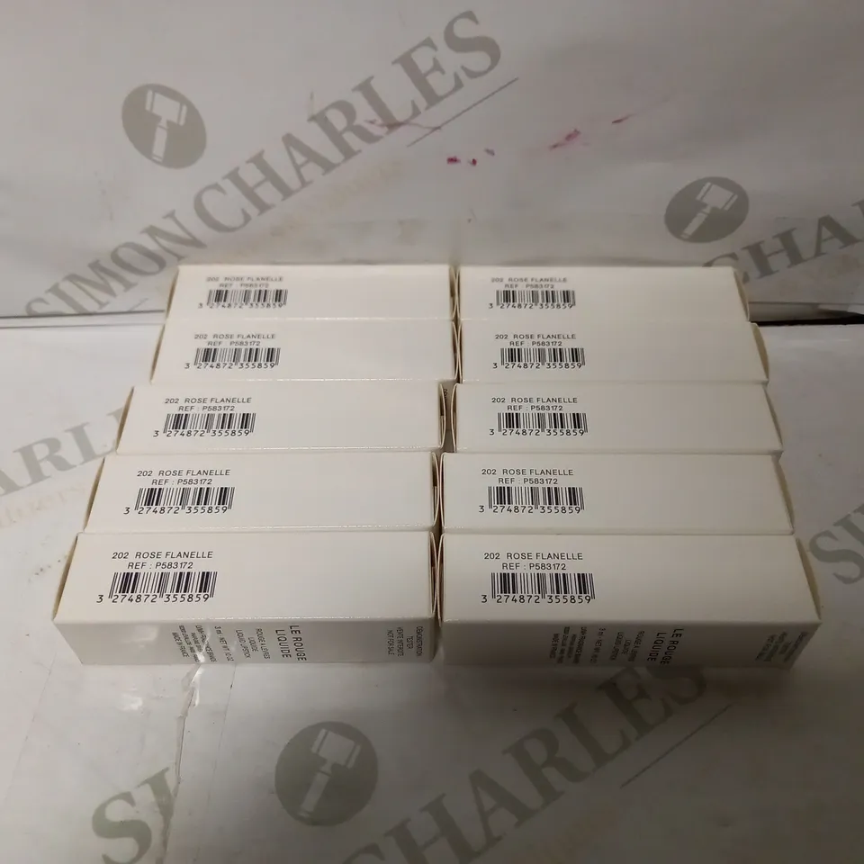LOT OF APPROXIMATELY 10 GIVENCHY LE ROUGE LIQUIDE LIPSTICK (3ml) - 202 ROSE FLANELLE