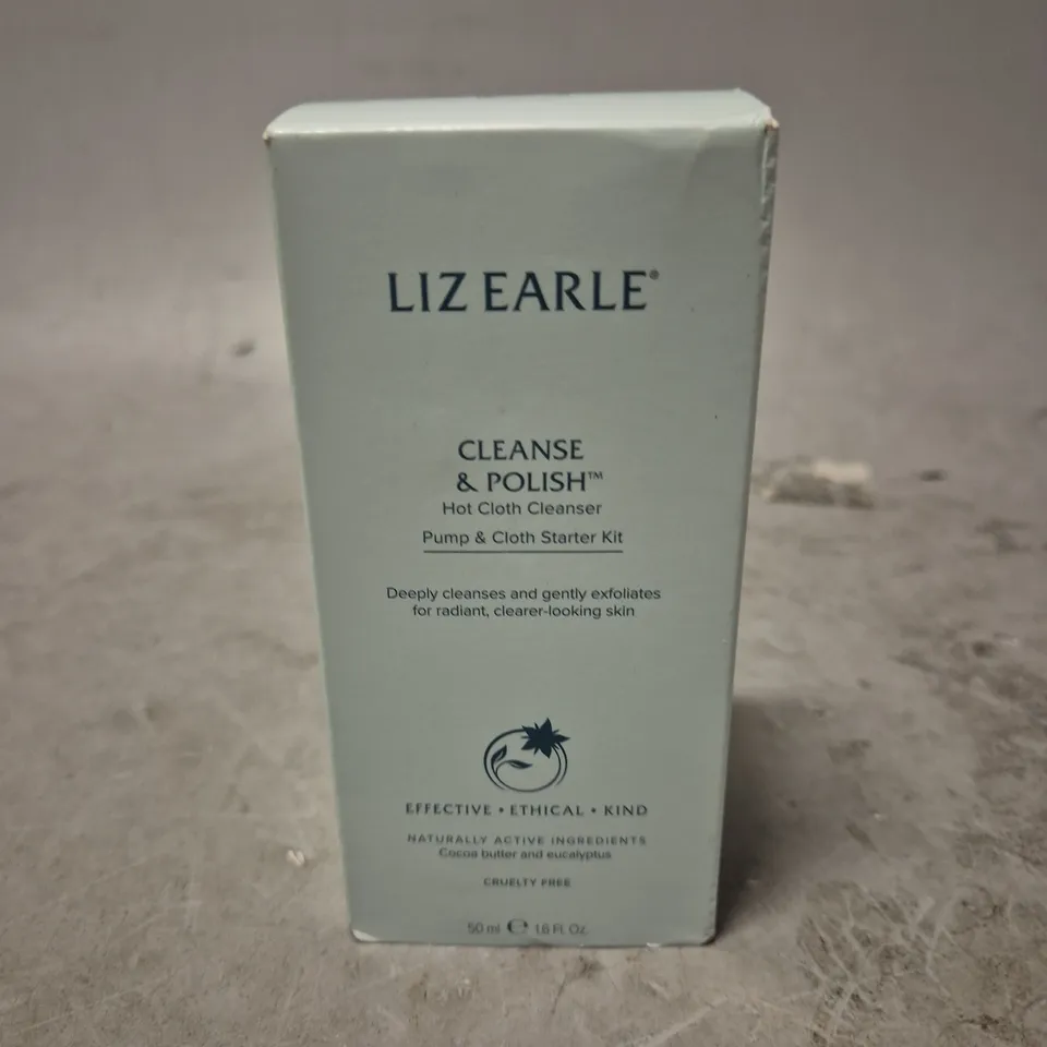 LIZ EARLE CLEANSE & POLISH PUMP & CLOTH STARTER KIT