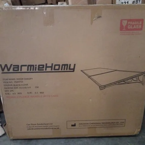 BOXED WARMIEHOMY DOOR CANOPY - BLACK+CLEAR