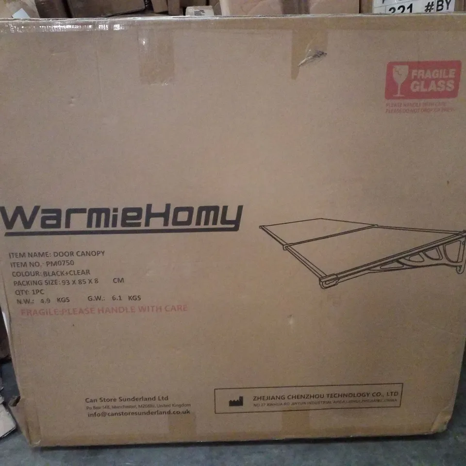BOXED WARMIEHOMY DOOR CANOPY - BLACK+CLEAR