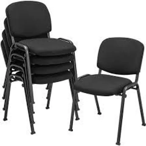 BOXED COSTWAY SET OF 5 BLACK UPHOLSTERED OFFICE CHAIR