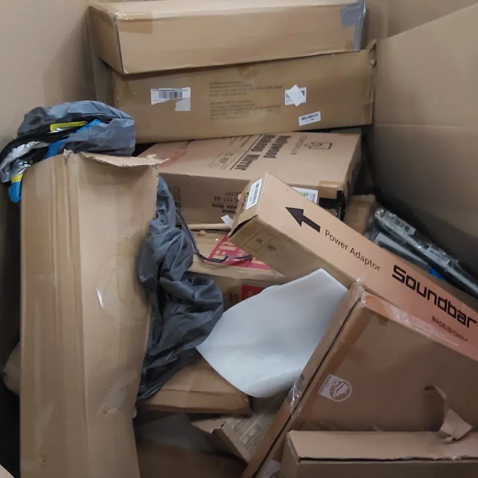 PALLET OF ASSORTED ITEMS INCLUDING: PURIFIER & HEATER FAN, ELECTRIC BLANKET, HAIR AND FACIAL STEAMER, SOUNDBAR, CURTAIN RAIL