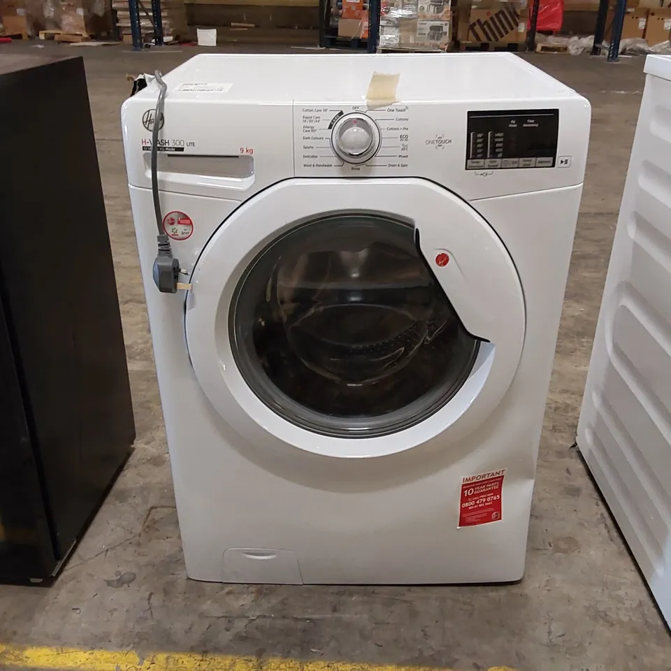 HOOVER H-WASH 300 H3W492DE FREE STANDING WASHING MACHINE, RAPID WASH CYCLES, 9 KG LOAD, 1400 RPM, WHITE [ENERGY CLASS D]