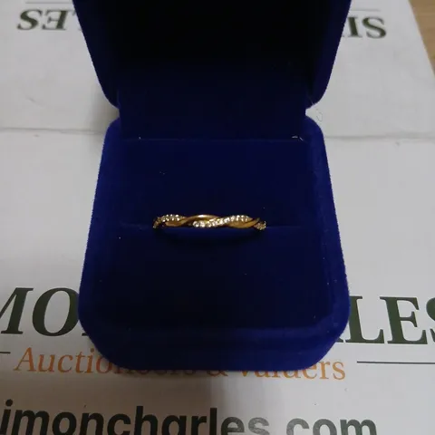 DIAMONIQUE GOLD-TONE RING WITH ACCENTS