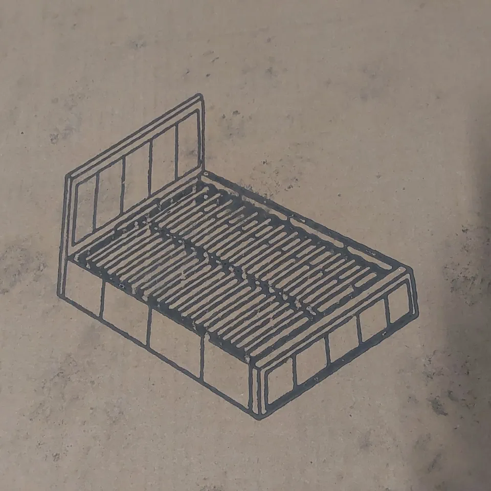 BOXED 4'6 DOUBLE BED FRAME - GREY (3 BOXES)