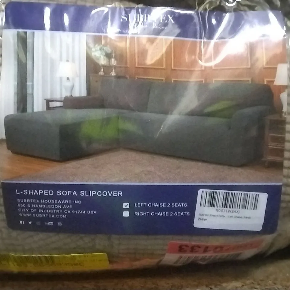 SOFT STRETCHY LEFT CHAISE L SHAPED BOX CUSHION
