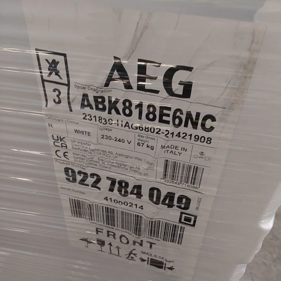 AEG INTEGRATED UPRIGHT 177CM FREEZER MODEL ABK818E6NC RRP £1000