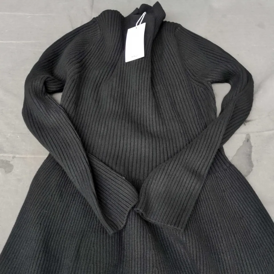 MNG WOMEN’S BLACK RIBBED KNITWEAR – UK 12 (US 8) – SIZE L