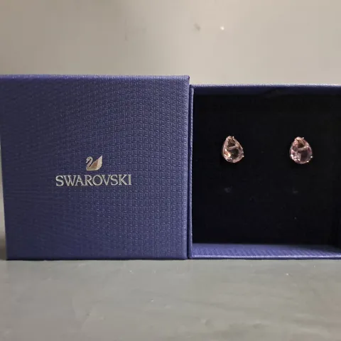 BOXED SWAROVSKI GEMA PINK CYSTAL STUD EARRINGS 