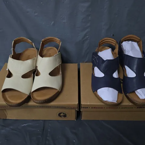 APPROXIMATELY 5 PAIRS OF LADIES ADESSO SANDALS, ASSORTED COLOURS AND SIZES