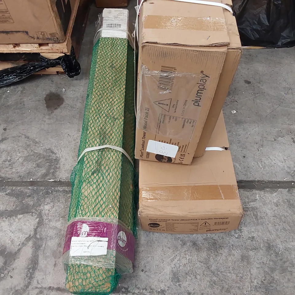 LOT TO INCLUDE PLUM WOODEN LOOKOUT TOWER WOODPACKS 1, 2 AND 3  (3 ITEMS)